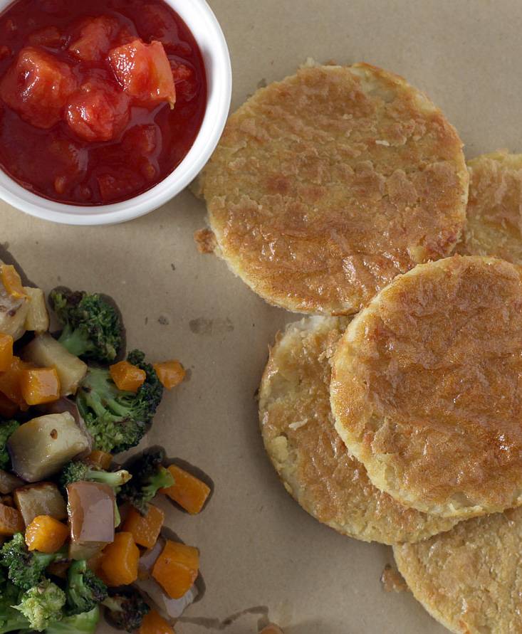 Chickpea Pancake and Vegetables red Caponata