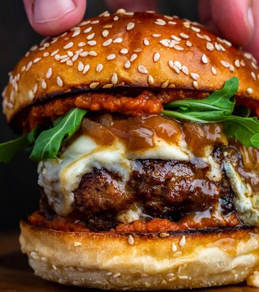 Beef, Chorizo, and Tomato Blended Burgers with Burger Sauce