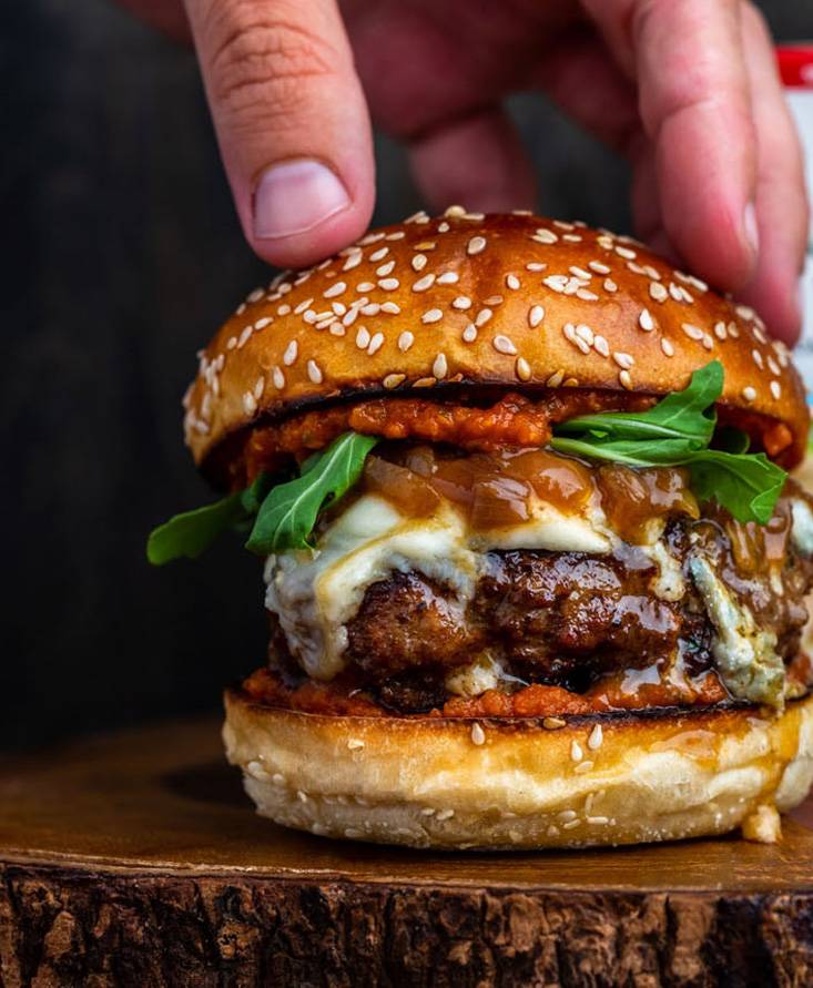 Beef, Chorizo, and Tomato Blended Burgers with Burger Sauce