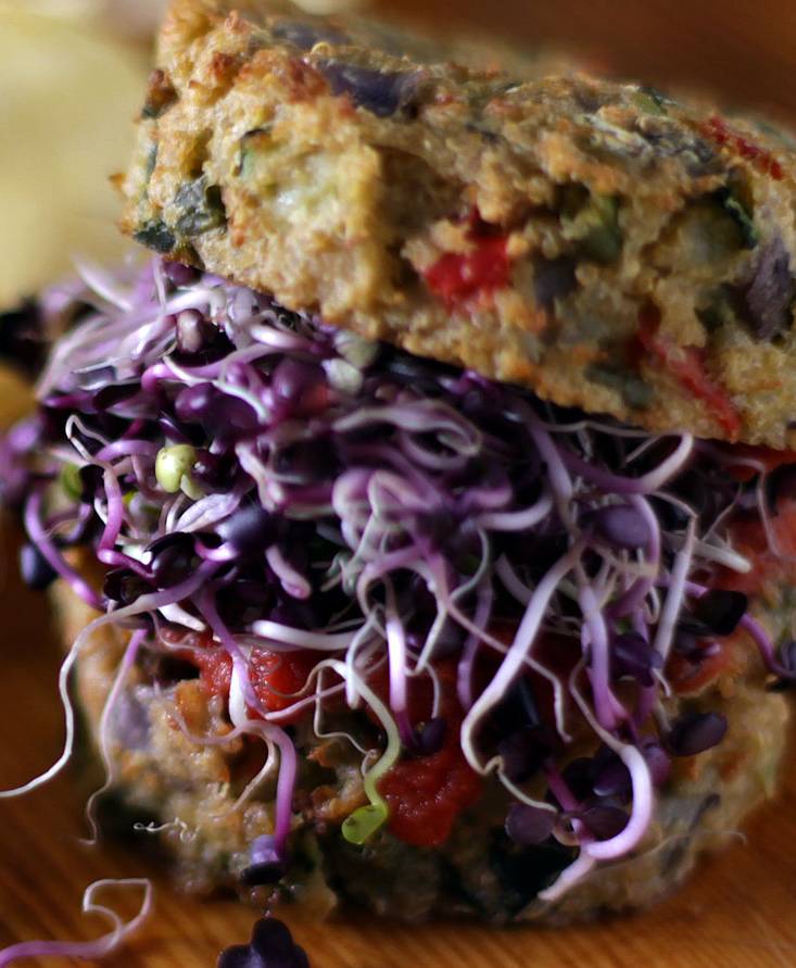 Vegetable and quinoa burgers