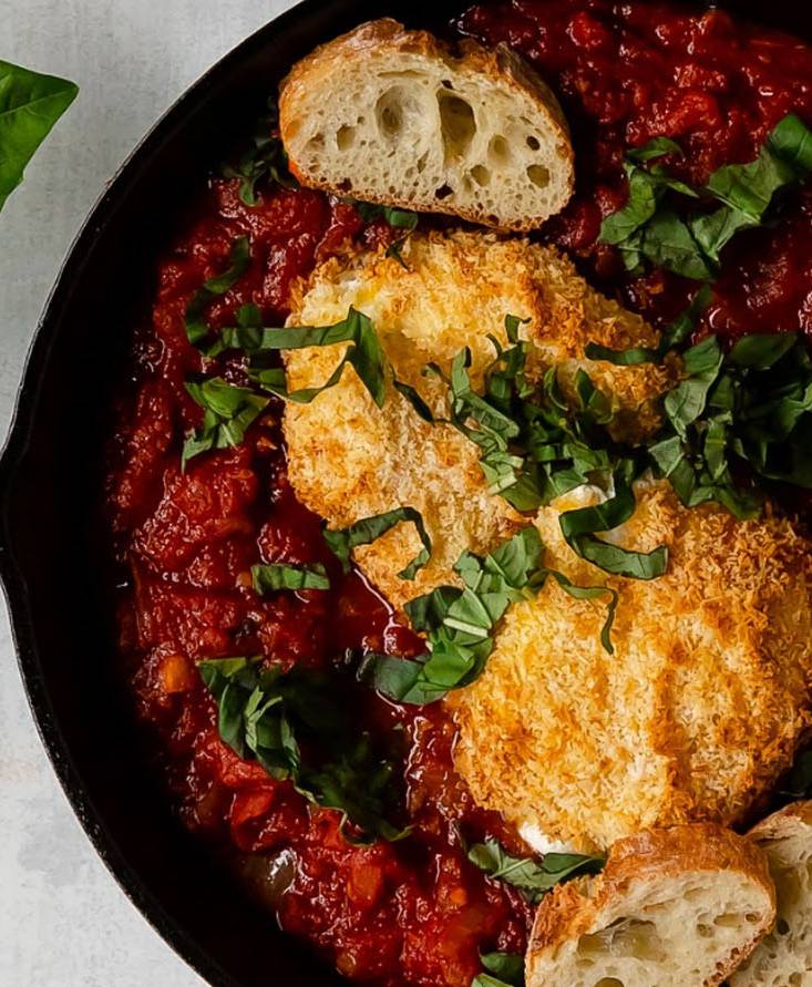 Fried Burrata over Arrabbiata Sauce