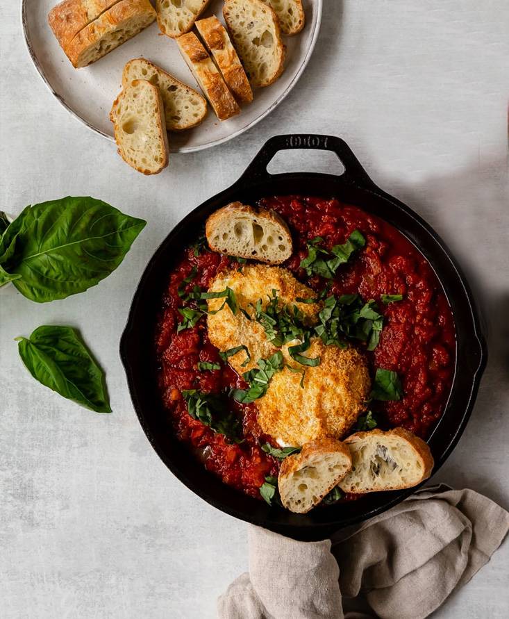 Fried Burrata over Arrabbiata Sauce