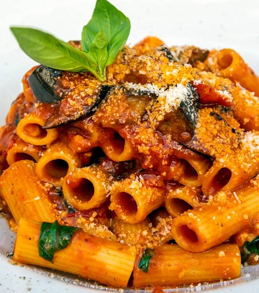 Grilled Tortiglioni a la Norma