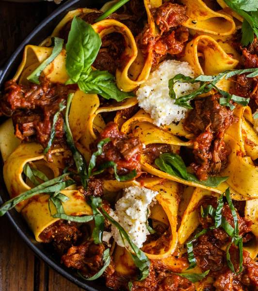 Pappardelle with Pork Ragu & Ricotta