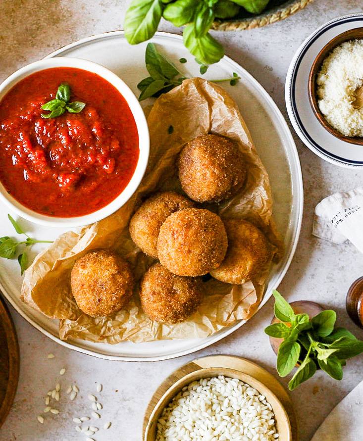 Albóndigas de arroz con prosciutto