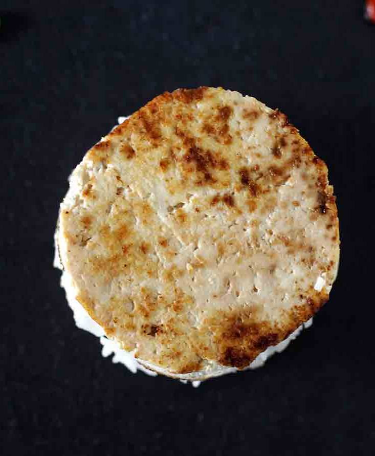 Basmati Rice and Grilled Tofu with Tomato and Rocket Emultions