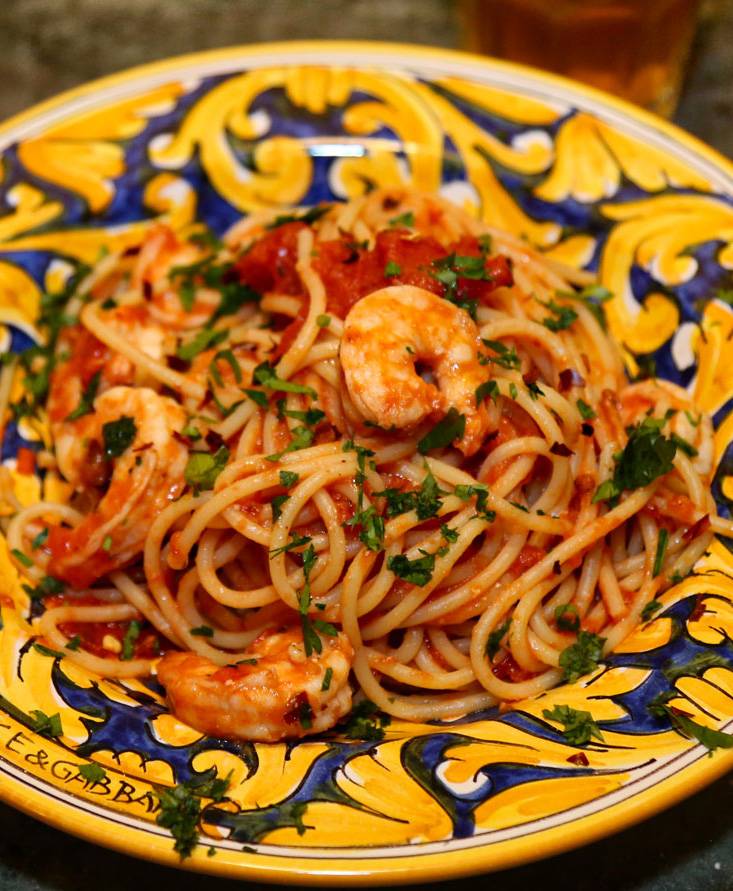 Spaghetti with Spicy Shrimp Sauce