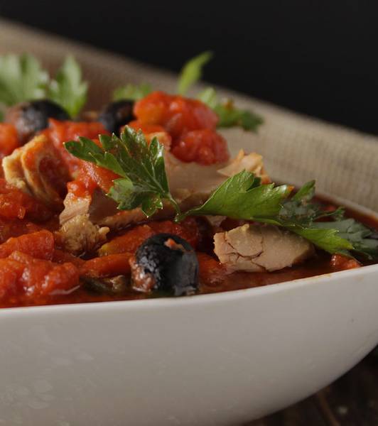 Capers, olives and tuna sauce