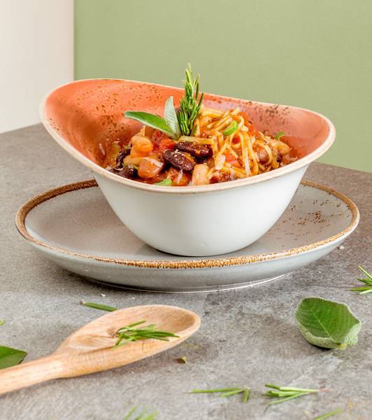 Taglierini y judías