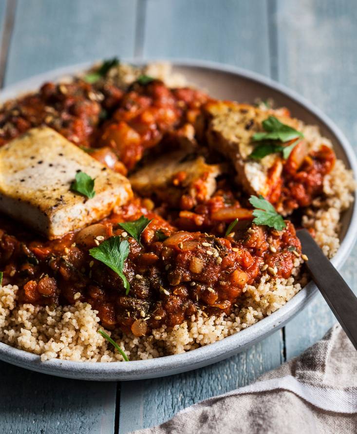 Vegan Tofu and Red Lentil Shakshuka