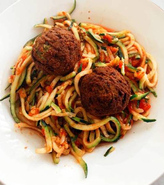 Zoodles and Meatballs
